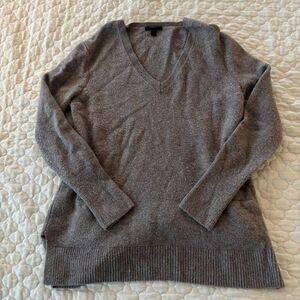 J. Crew Women’s Grey V-Neck Wool Blend Tunic Sweater Size L